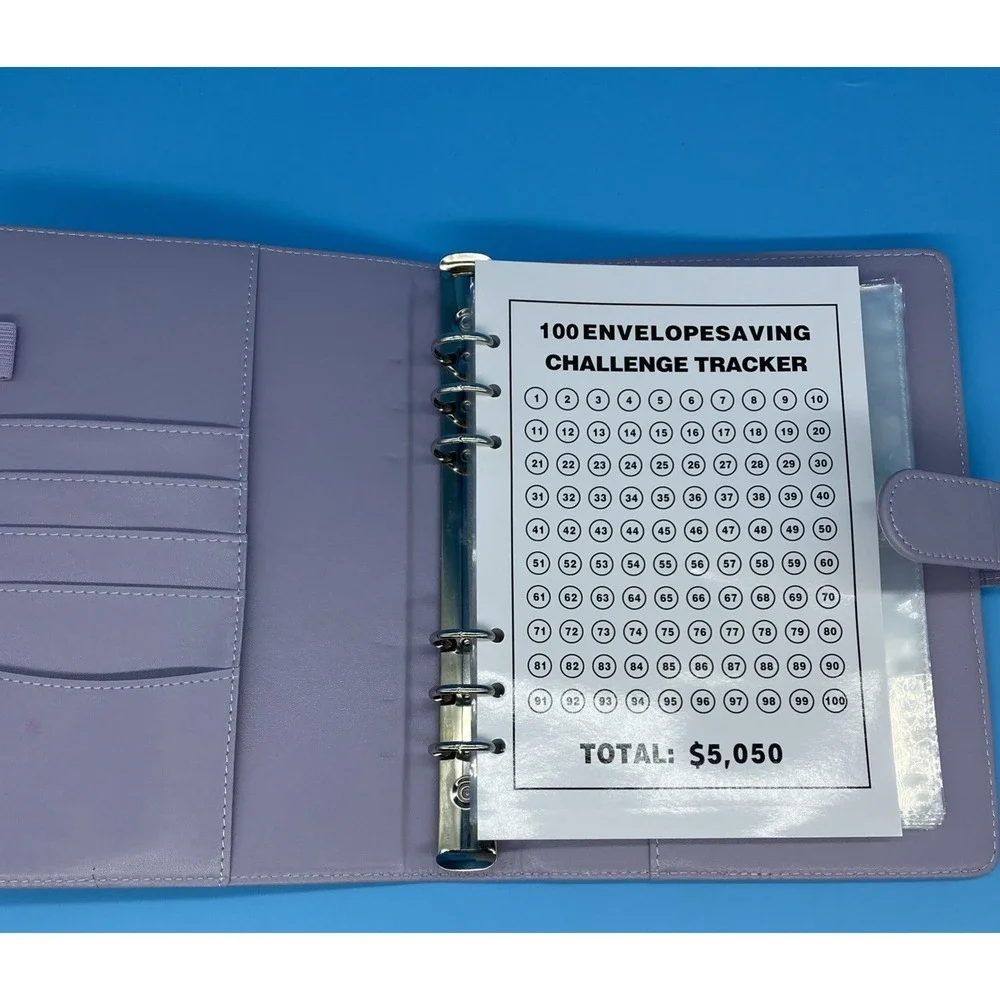 100 Envelope $5050 Savings Challenges Envelopes Binder and Undated Daily Planner